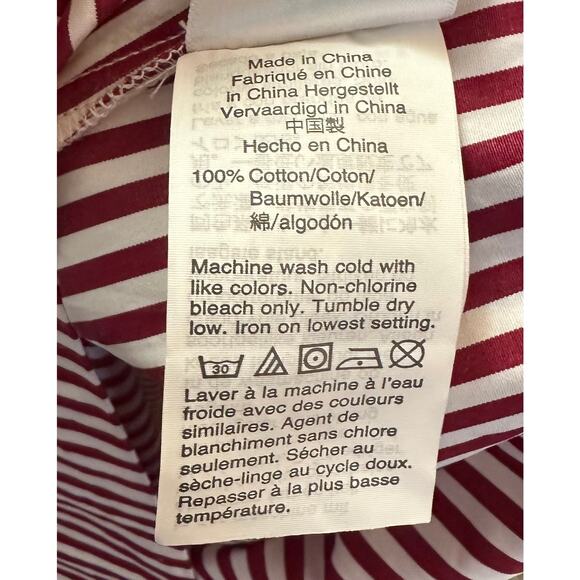 J. Crew Thomas Mason Bow-Neck Cotton Top Red Stripe AR837 Size XXS - Picture 13 of 14